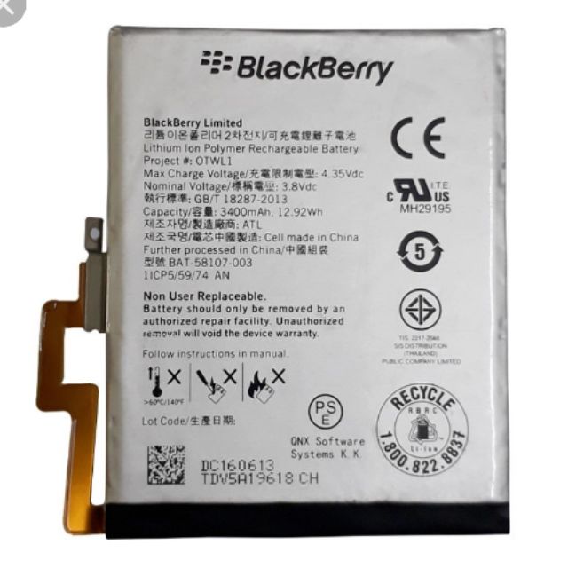 Pin blackberry passport Q30 zin có bảo hành