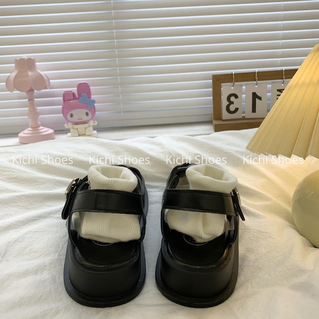 Sandals đế dày 2022 quai đan summer new ins đế dày gió cổ tích giày La Mã lỗ đi biển Kichi Shoes mã Q56