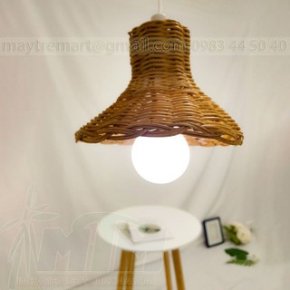 Đèn trước chao đèn tre đèn mây tre mini