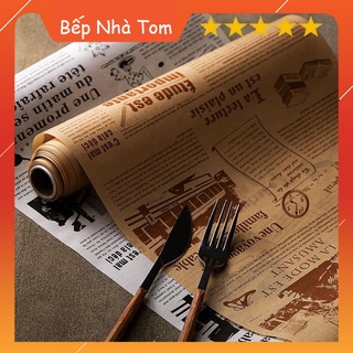 Giấy Nến Thấm Dầu In Hoạ Tiết Báo Cũ Lót Nồi Chiên Không Dầu, Lót Đồ Ăn Thấm Dầu Tiện Lợi