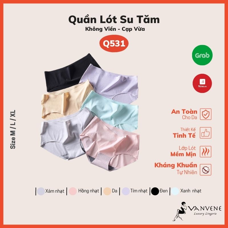 Quần lót VANVENE, quần lót QL105 su không đường may kháng khuẩn cạp vừa cao cấp