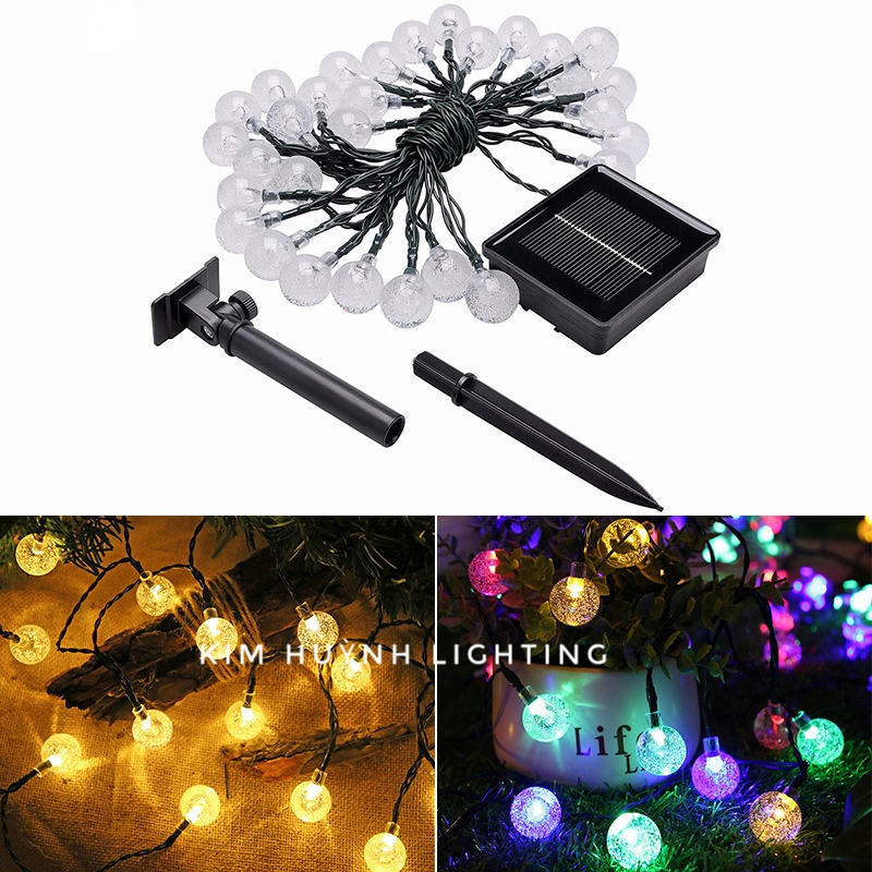 Dây đèn Led năng lượng mặt trời Cherry ball trang trí sân vườn, cảnh quan ngoài trời