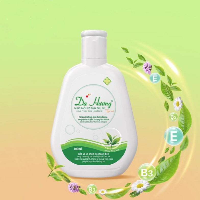 dạ hương dung dịch vệ sinh phụ nữ chiết xuất từ nha đam, trà xanh, lavender chai 100 ml,120ml