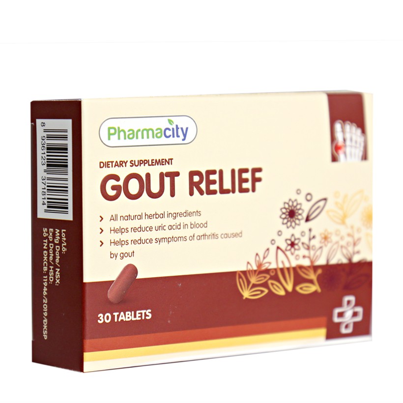 Thực phẩm Pharmacity hỗ trợ giảm acid uric và các biểu hiện của viêm khớp Gout Relief