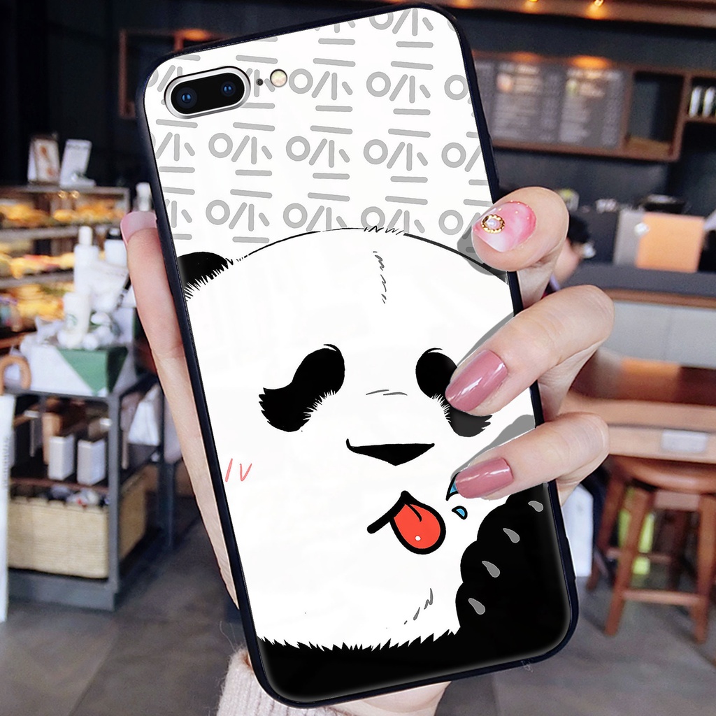 Ốp lưng iphone kính cao cấp cặp đôi gấu trúc case 14plus 14 pro max 13 12 promax 11 mini 6 6s 7 8 plus x xr xs Se