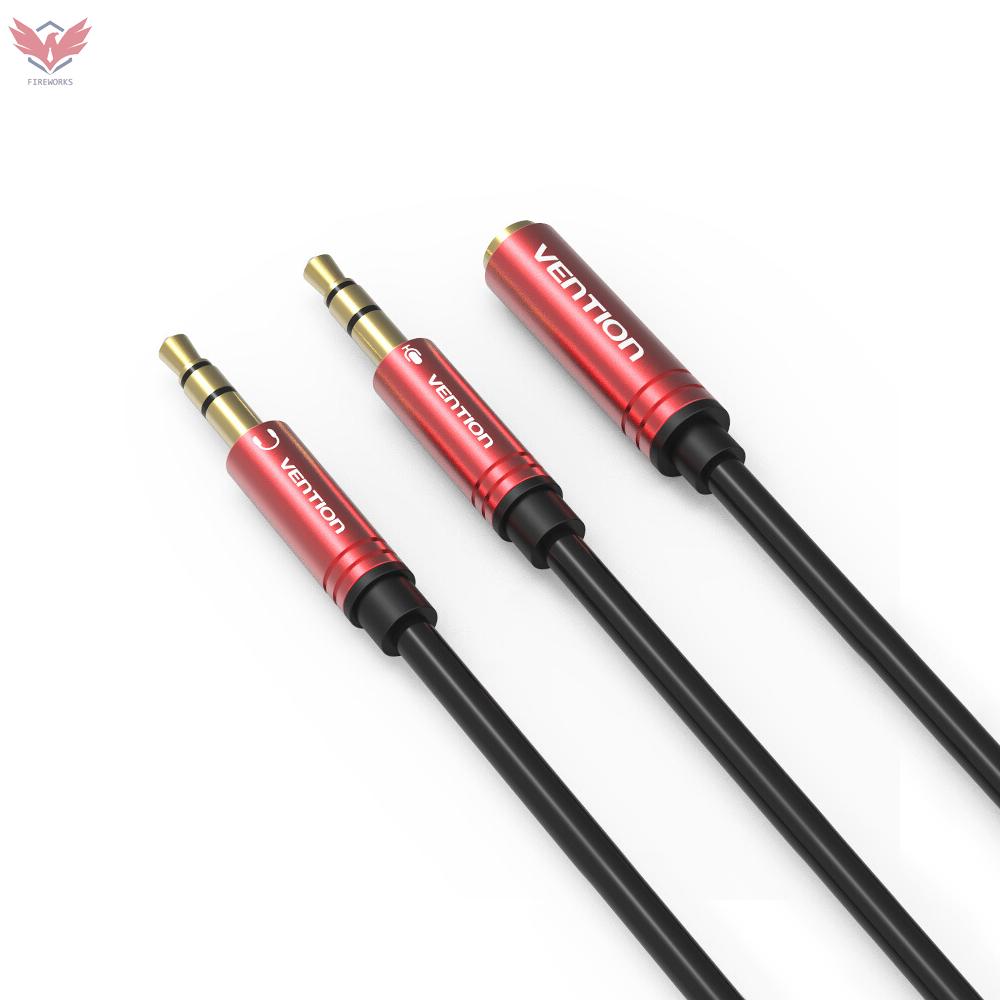VENTION Dây Cáp Âm Thanh Mở Rộng Giắc Cắm 3.5mm Sang Đầu Cắm Kép Cho Điện Thoại / Máy Tính Bảng / Loa 0.3m | BigBuy360 - bigbuy360.vn