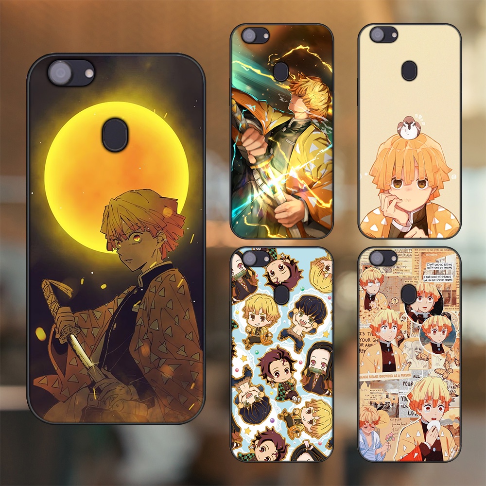 Ốp lưng Oppo F5, F5 Youth, F7 viền đen in hình Zenitsu Kimetsu no Yaiba