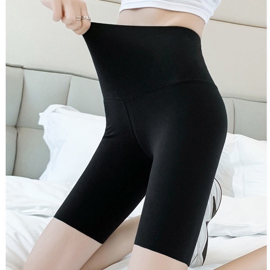 Quần legging lửng  vải thun cao cấp biker nữ đùi ngố đồ mặc nhà dáng ôm bó lưng thun tập gym bigsize Q01