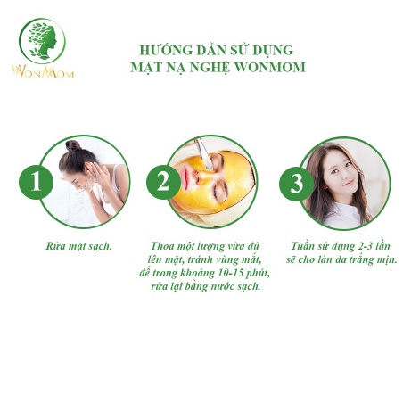 Mặt Nạ Nghệ Hữu Cơ Se Khít Chân Lông, Mờ Thâm, Liền Sẹo, Sáng Da Wonmom 50g