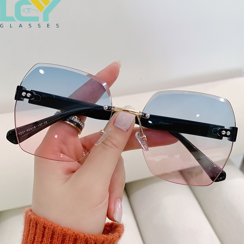 Kính Mát Không Gọng Chống Tia UV Phong Cách Hàn Quốc Mới