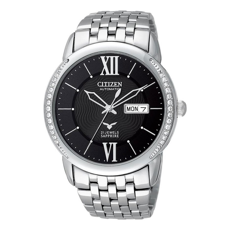 Đồng Hồ Nam Citizen Dây Thép Không Gỉ NH8270-56E - Mặt Đen (Sapphire)
