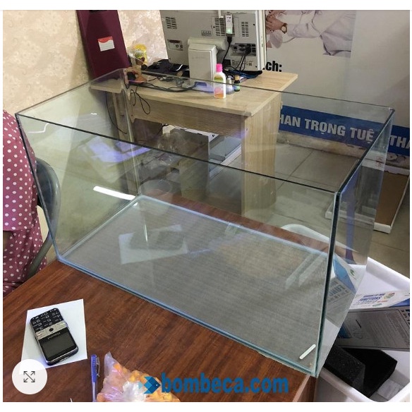 Bể cá đúc 50x27x30cm hàng nhập khẩu, kính trong, cắt mài vi tính nét và an toàn