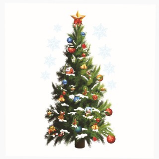 Miếng dán hình cây thông Noel lớn cho cửa sổ Giáng Sinh