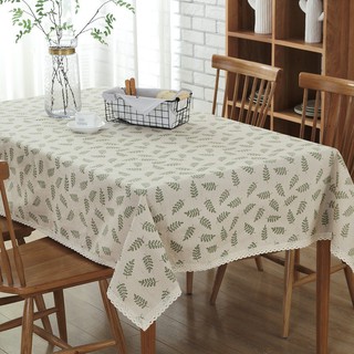 Khăn trải bàn đẹp Landecor đậm chất vintage mẫu lá dương xỉ xanh -TB202