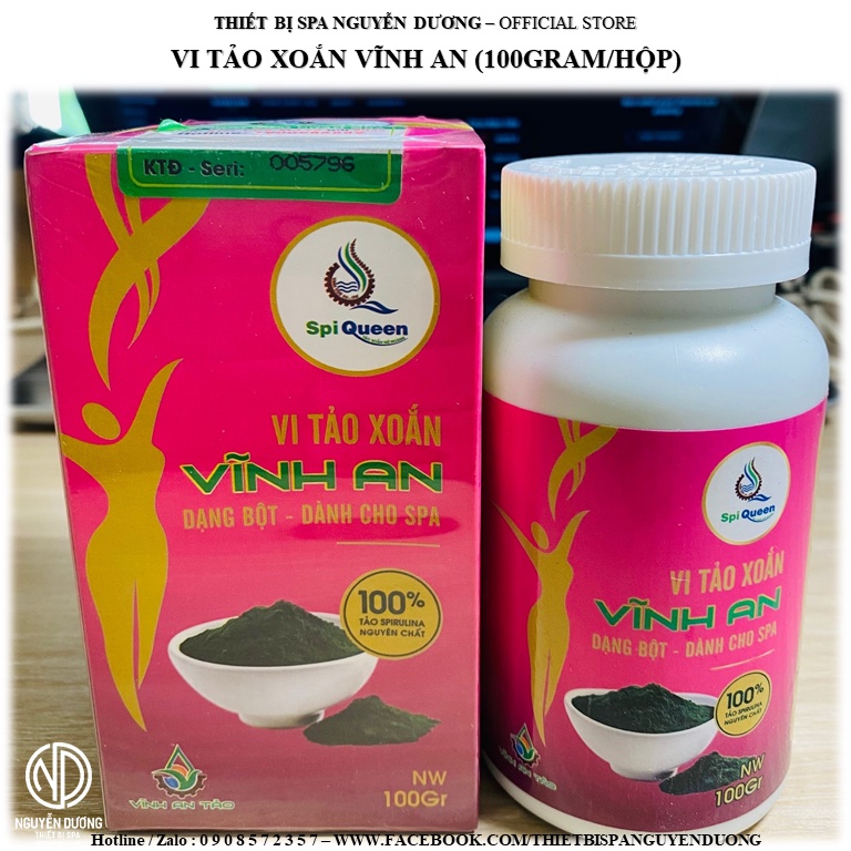 Vi Tảo Xoắn (Dạng bột) Vĩnh An (Hộp 100 gram) - Cam Kết Chính Hãng