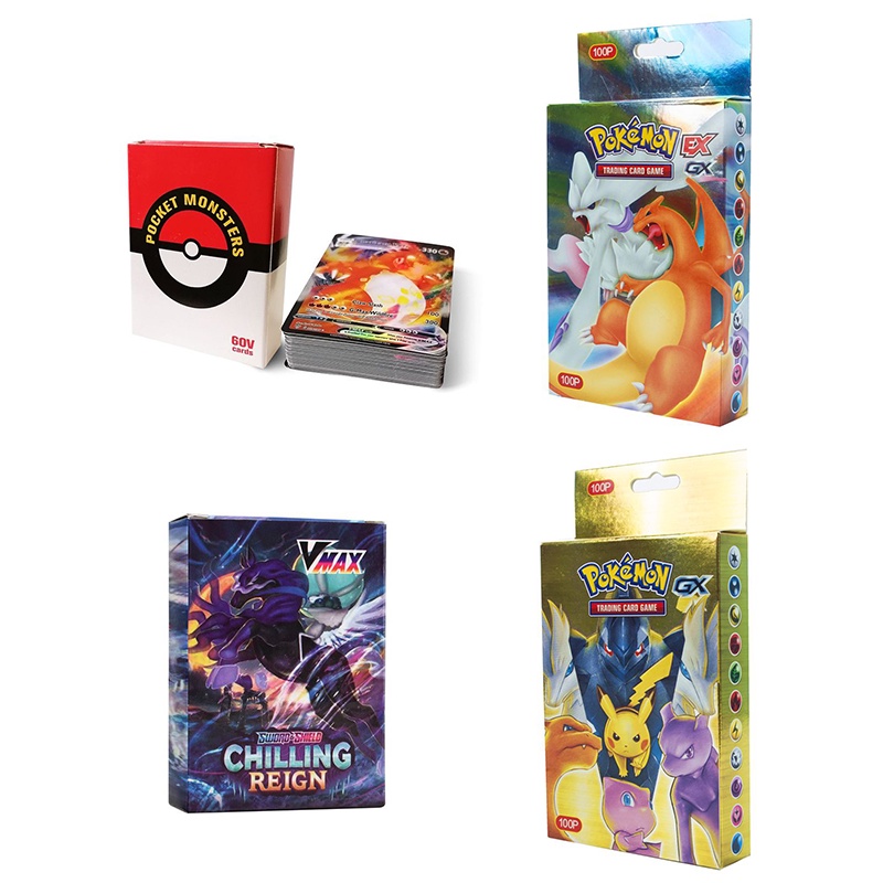 Set 100 Thẻ Bài Pokemon TCG Tiếng Anh EX GX