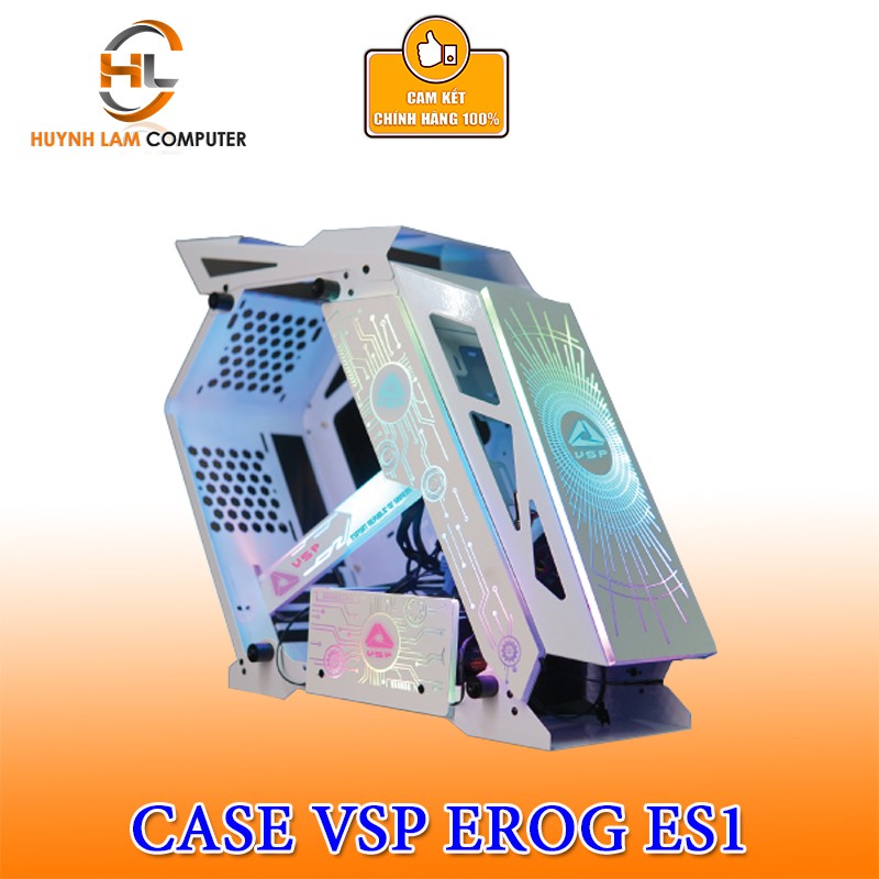 Vỏ Máy Tính Case VSP E-ROG ES1 (TRẮNG) Gaming Kính cường Lực (chưa kèm Fan)