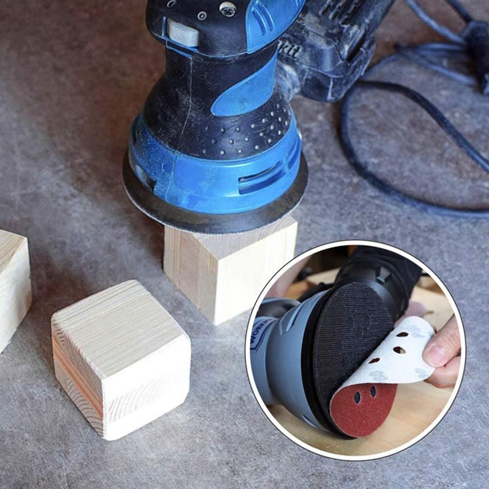 Giấy Nhám Đánh Bóng 40-1000 Grits 5-Inch Có Móc Và Vòng Đệm