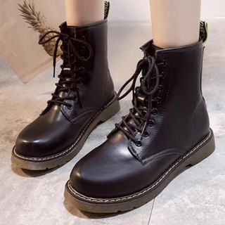 T67 giày boot da chuẩn quảng châu cổ cao mũi tròn da mềm hottrend