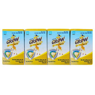 Rẻ nhất shopee Lốc 4 hộp sữa Abott Grow hương vani 110ml Date T1/2022