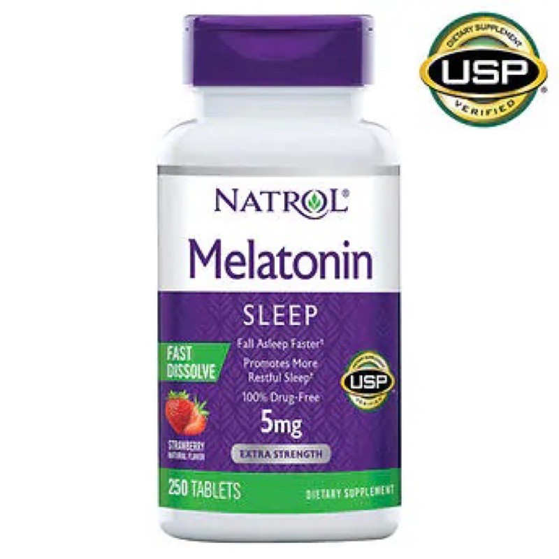 Viên Ngậm Hỗ Trợ Ngủ Ngon Natrol Melatonin Sleep 5mg (250 viên) - Hàng Mỹ