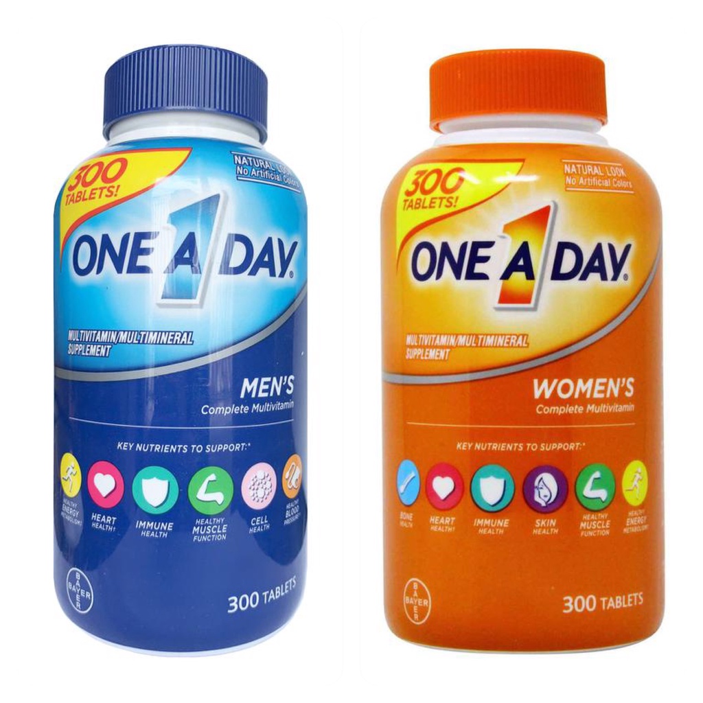 ￼Vintamin Tổng Hợp One A Day Dành Cho Nam Nữ Giới Dưới 50 Tuổi 300 Viên - Mỹ