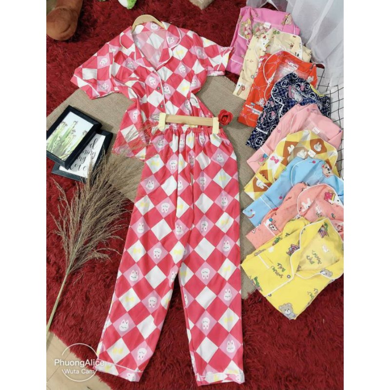 Đồ bộ pijama kate thái có túi nữ