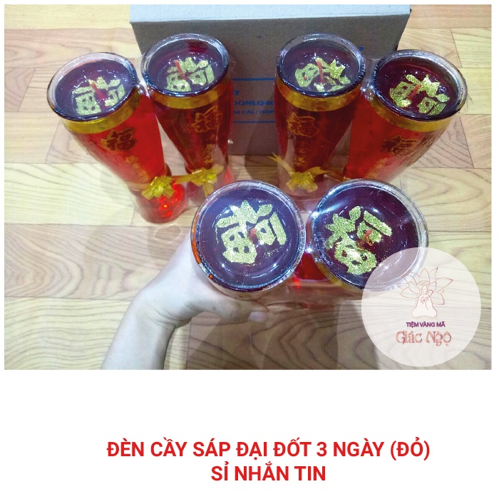 ĐÈN CẦY LY ĐẠI ĐỐT 3 NGÀY / ĐÈN SÁP DẺO RAU CÂU - VÀNG MÃ GIÁ RẺ SỈ LẺ