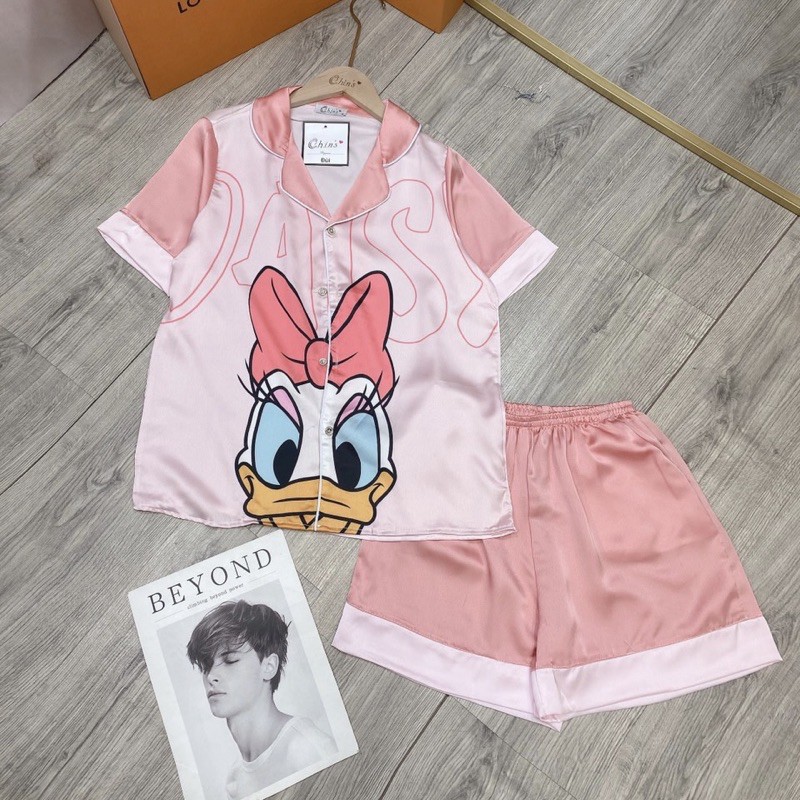 ] Bộ đồ Pijama lụaBộ lụa thiết kế Quần Sooc Họa tiết chất liệu mát lịm | BigBuy360 - bigbuy360.vn