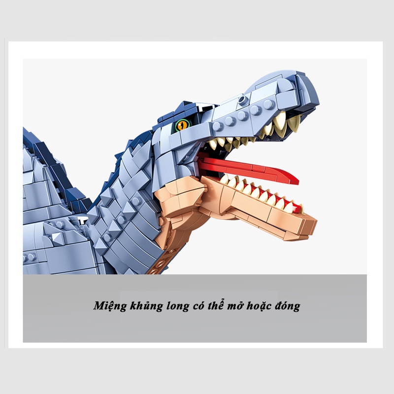 Đồ chơi Lắp Ráp Khủng Long Bạo Chúa ăn thịt, Panlos 611008 Spinosaurus, Xếp hình thông minh