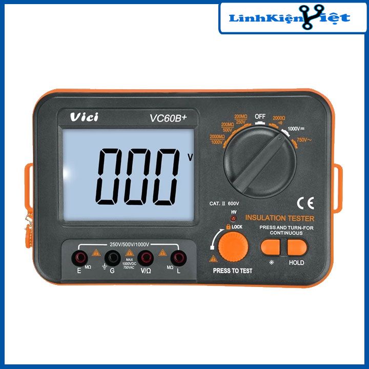 Máy đo điện trở cách điện hiển thị số máy đo điện trở đất Victor VC60+