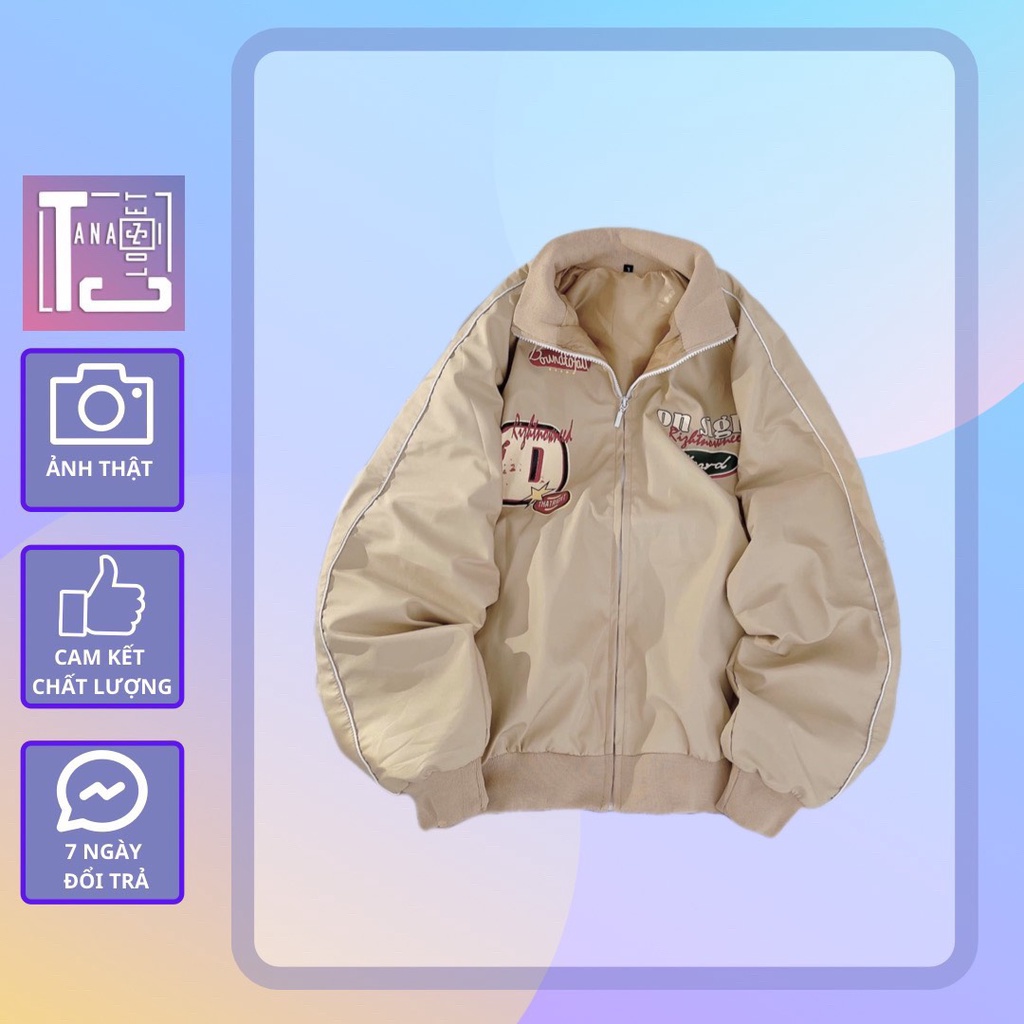 [sẵn] Áo khoác Varsity jacket form rộng chữ in Onsig (ảnh thật tại shop) Tanazi Closet