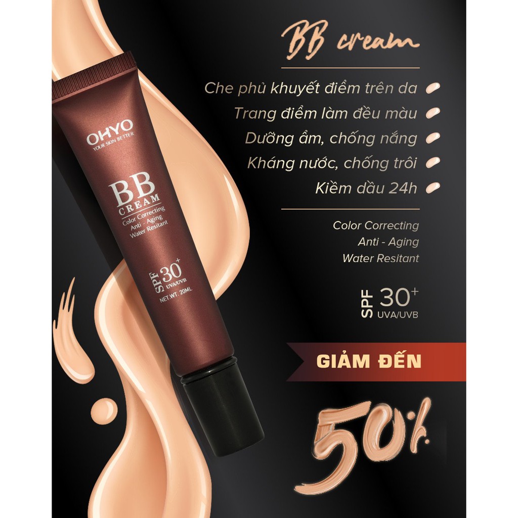 Kem nền che khuyết điểm BB Cream OHYO, Che phủ tối da mọi khuyết điểm lên tone tự nhiên, kiềm dầu chống trôi, mịn lì 24h | BigBuy360 - bigbuy360.vn