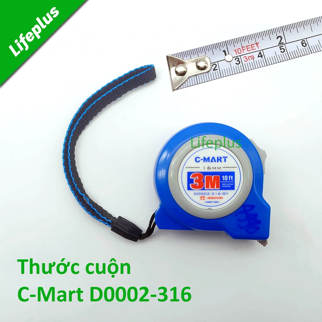 Thước cuộn Cmart 3m khổ 16mm D0002-316 Đài Loan