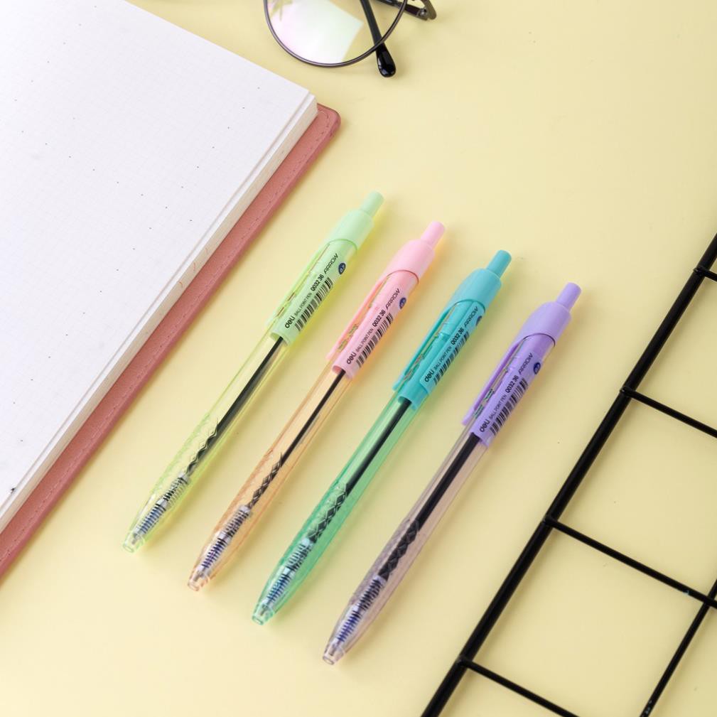 Bút Bi Dầu Deli Ngòi 0.7mm Đầu Bấm - Dùng Cho Nhân Viên Văn Phòng Ghi Chép - EQ03336/ EQ03236/ EQ02836