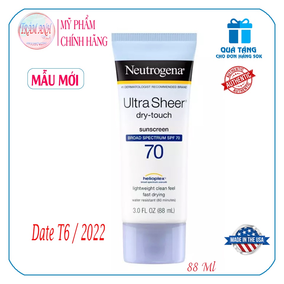 Kem chống nắng Ultra sheer dry touch with spf 100+ (88ml)