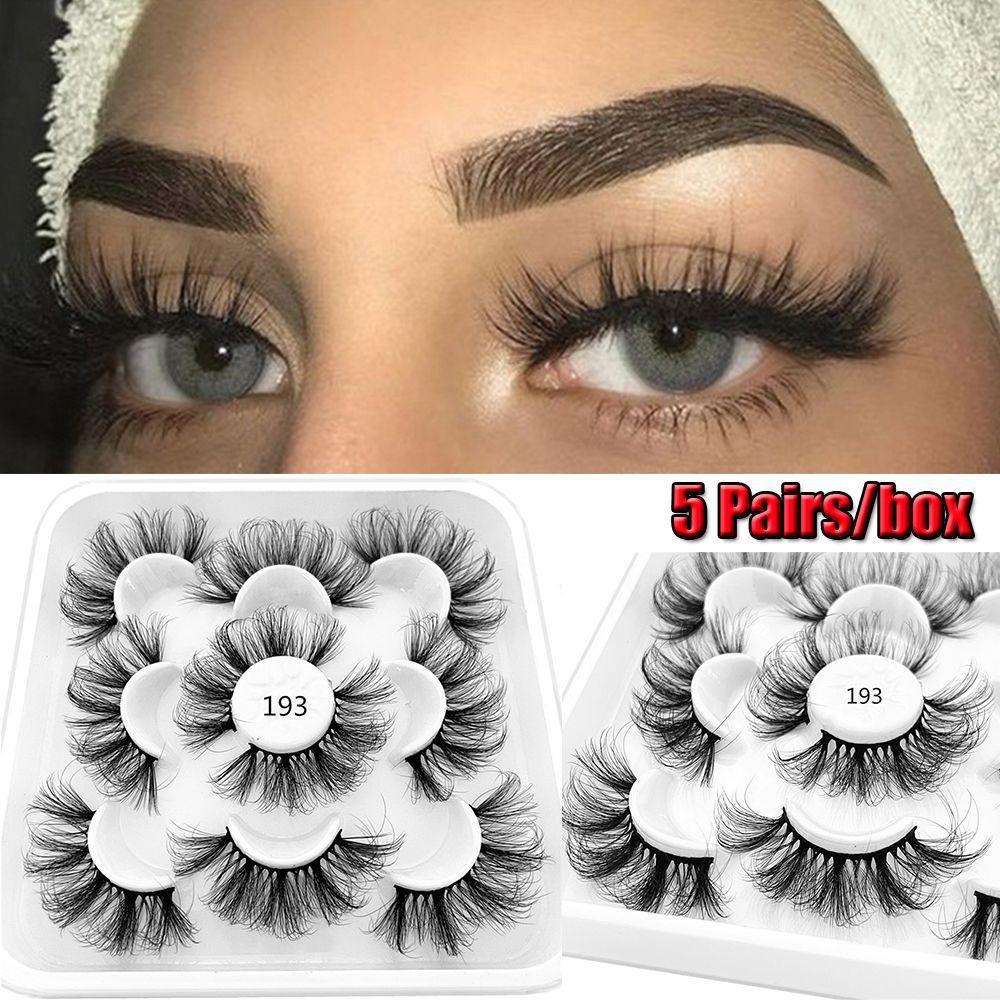 MELODG Set 5 Cặp Lông Mi Giả Skohed Mềm Mại 3D