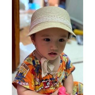 Mũ cói phong cách Hàn quốc cho bé
