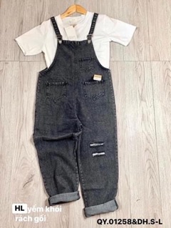 Quần bò yếm rút eo - DH