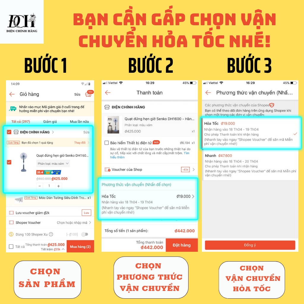 Quạt đứng Senko có hẹn giờ DH1600 - Hàng chính hãng