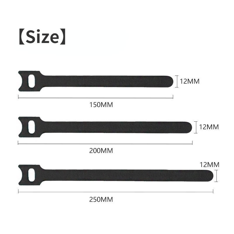 Set 2 Dây Quấn Cáp Khóa Dán Chữ T Tái Sử Dụng Linh Hoạt