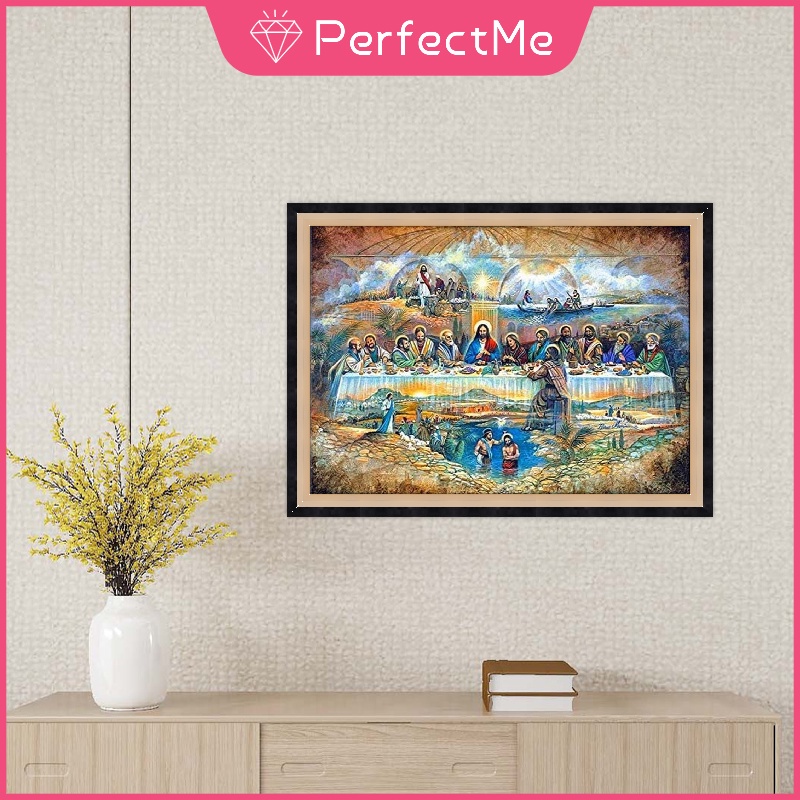 Bộ tranh đính đá 5D tự làm hình Chúa Giêsu kích thước 40*30cm