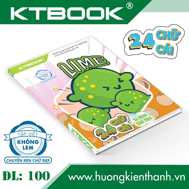 Tập Học Sinh Cao Cấp Chuyên Rèn Chữ Đẹp 24 Chữ Cái KTBOOK giấy trắng không lem ĐL 100 gsm - 96 trang