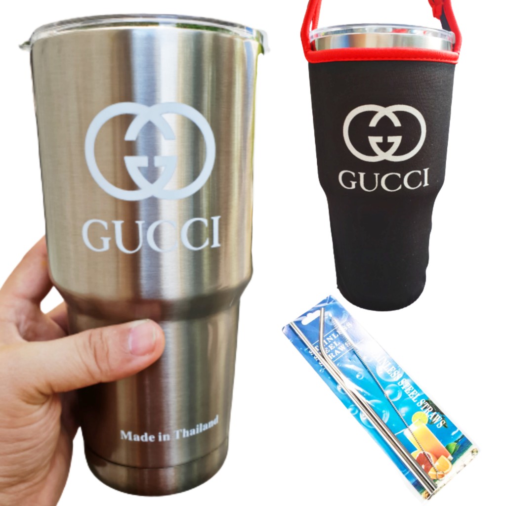 COMBO LY GIỮ NHIỆT THÁI 900ML (KÈM TÚI, 2 ỐNG HÚT, 1 CỌ)