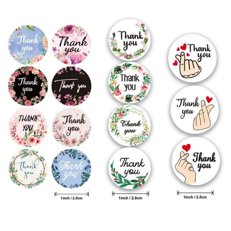 Cuộn 500 Sticker Nhãn Dán &quot;Thank You&quot; - Tem giấy dán &quot;Cảm ơn&quot; 2.5cm - Văn Phòng Phẩm Sáng Tạo - Selenshop