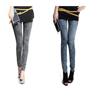 Quần legging giả jean nữ – Hạt bụi (QL01)