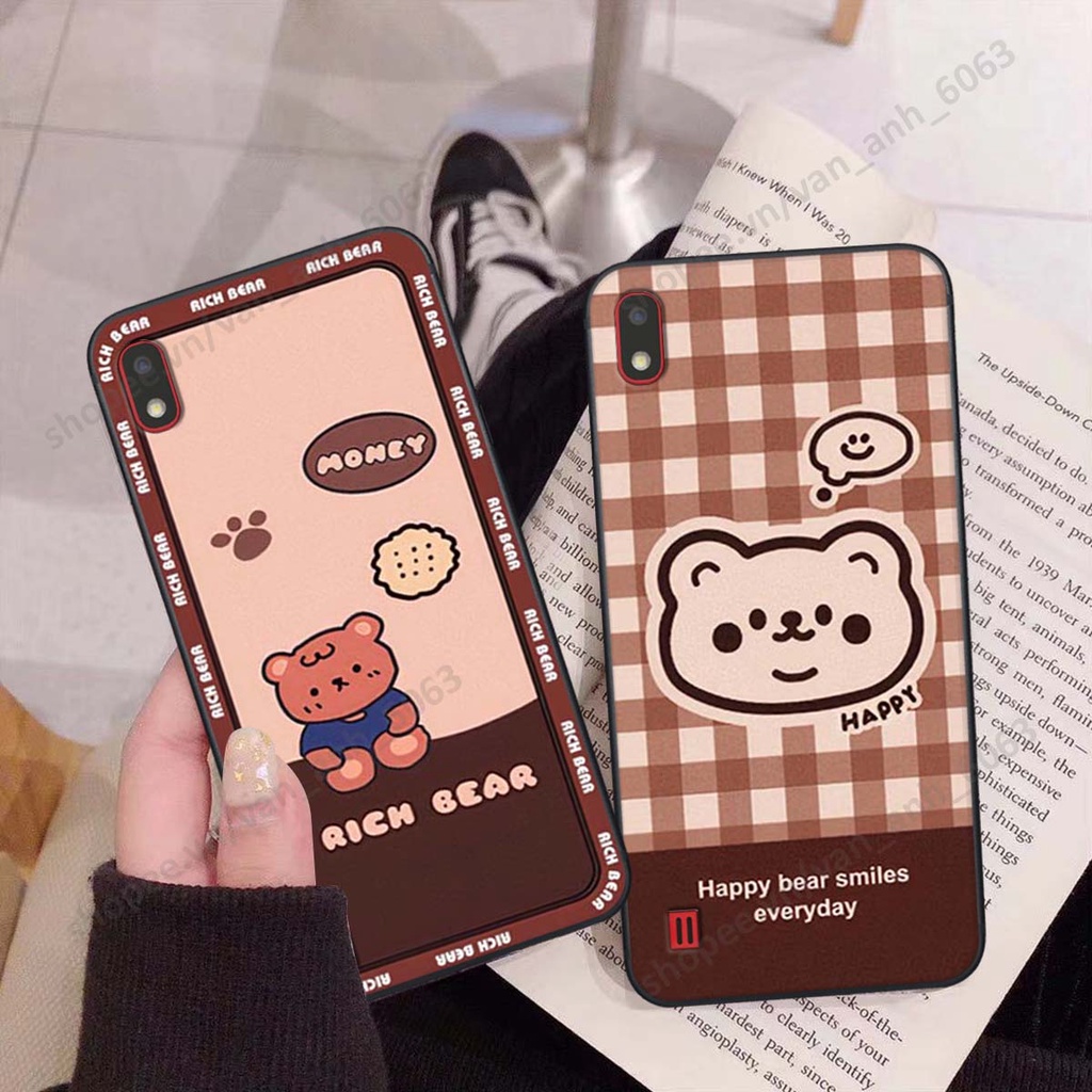 Ốp lưng Samsung A10 / M10 in hình hoa, gấu rich bear nghệ thuật, thời trang