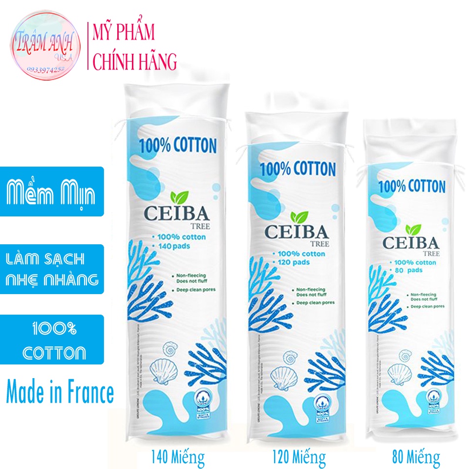 Bông Tẩy Trang Ceiba 100% Cotton Mềm Mịn