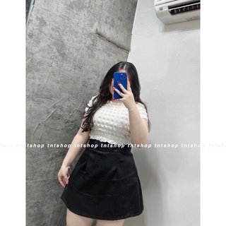 Áo Croptop Xốp Cổ Tròn [ TNT SHOP BIGSIZE 60kg - 90kg ]