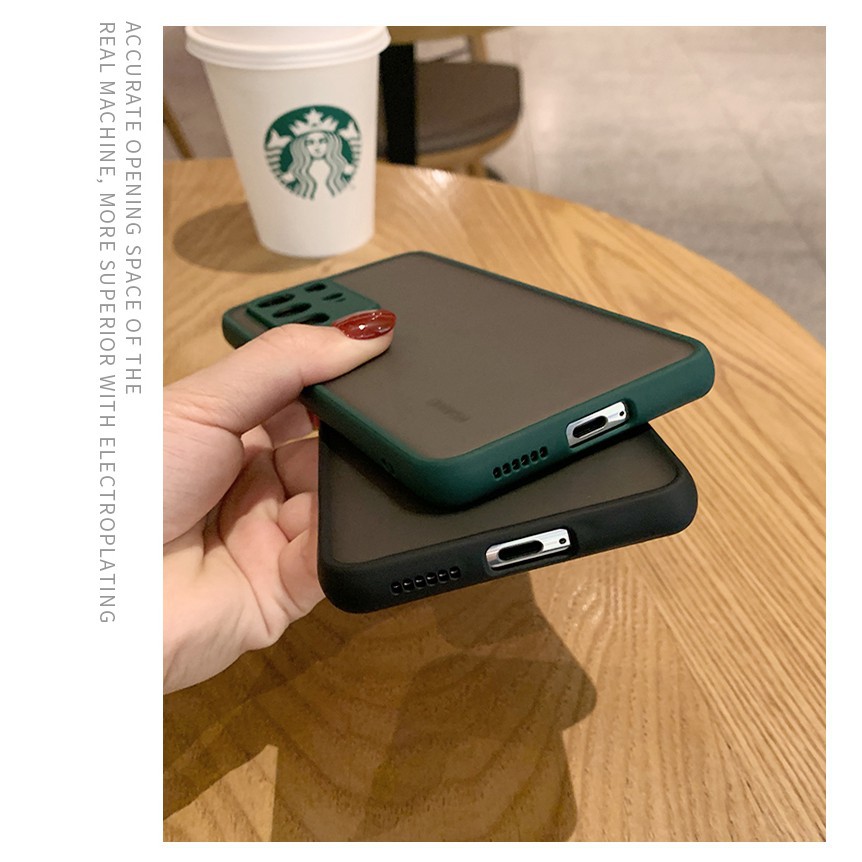 Ốp điện thoại nhám trong suốt viền màu chống sốc cho Xiaomi Poco X3 Pro Nfc M3